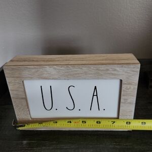 Wooden Rae Dunn USA Sign Decor